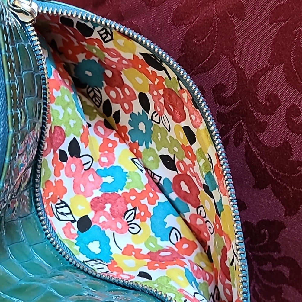 Brighton Teal Twister Zip Pouch Crossbody - Picture 9 of 14